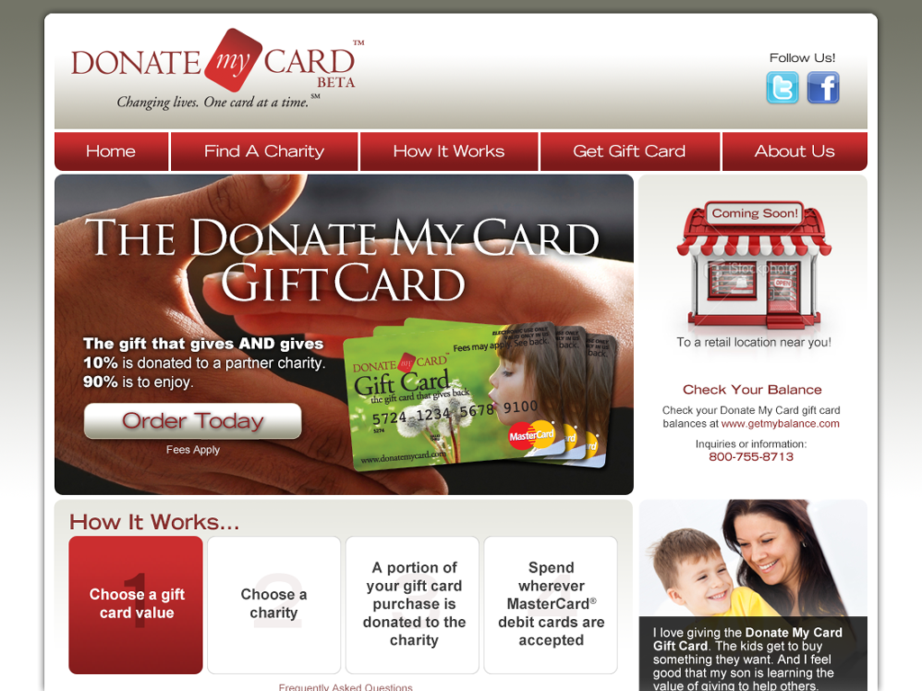 Donate My Card - Home page