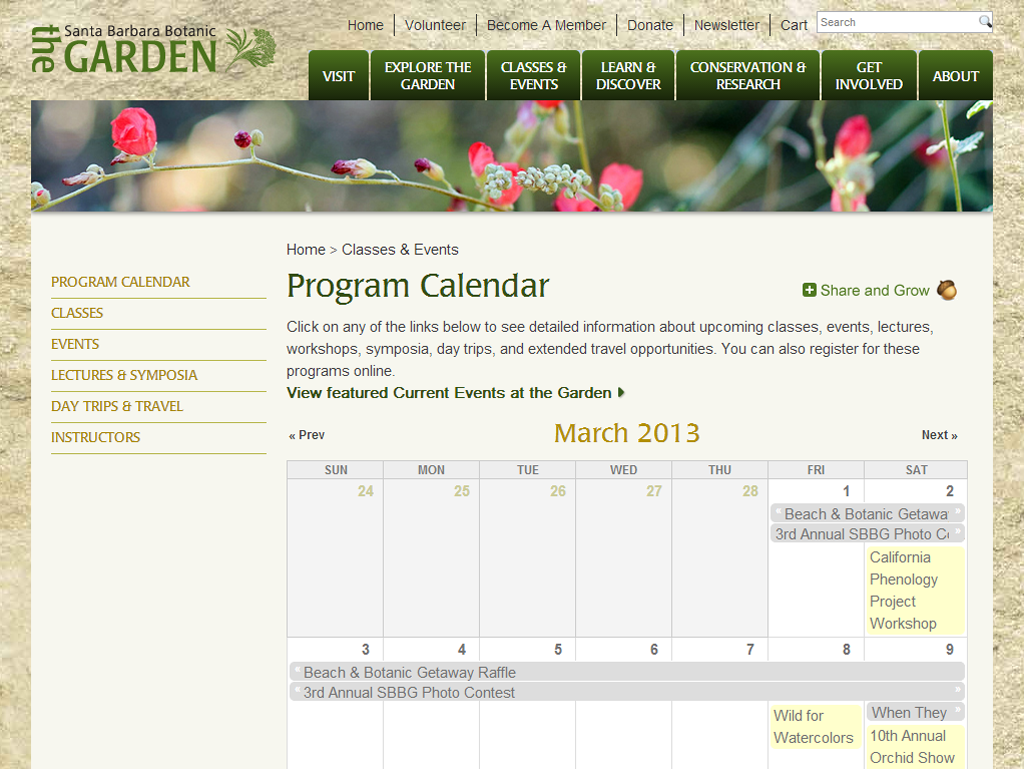 Santa Barbara Botanic Garden - Event Calendar